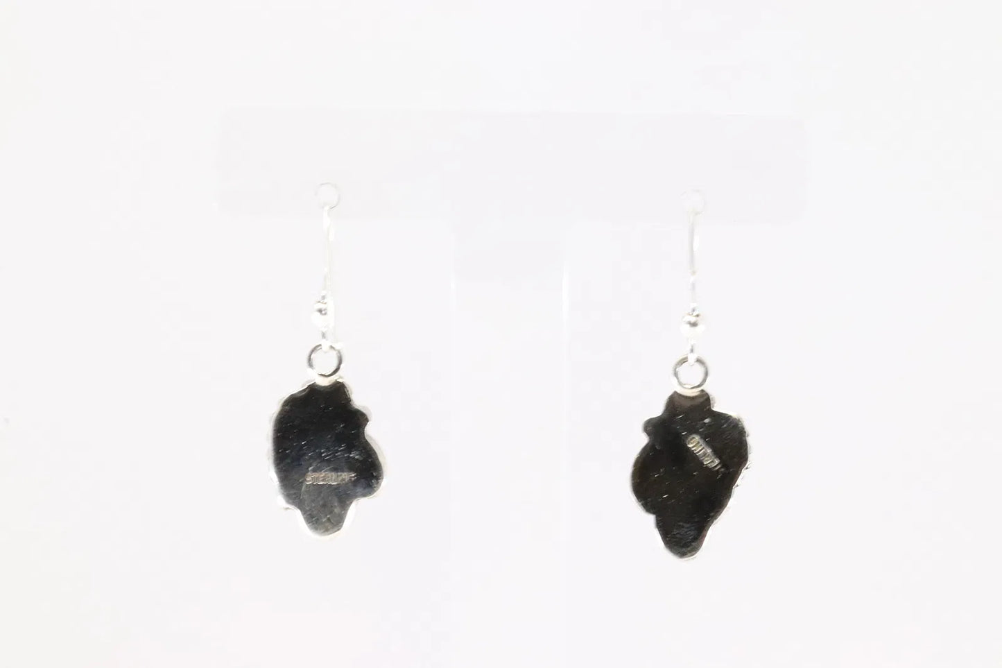 Sterling Silver Detailed Earrings with Kingman Turquoise by Jimson Beli