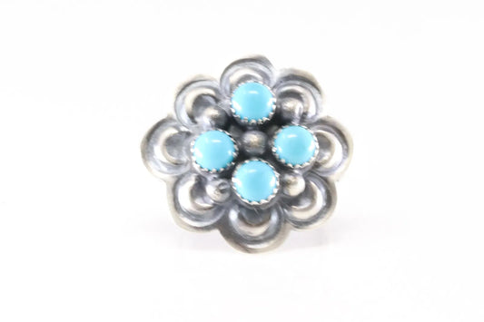 Native American Flower Adjustable Ring by T Yazzie
