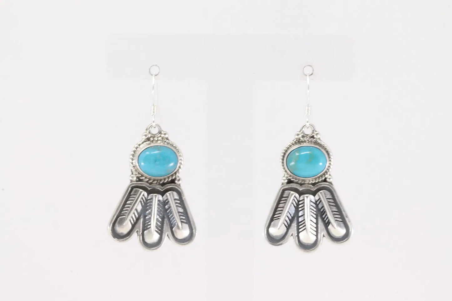 Adorable Turquoise and Feather Earrings