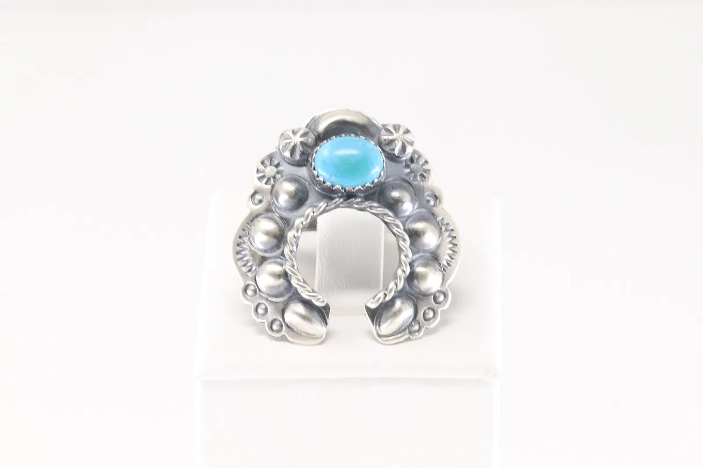 Native American Made Naja Turquoise Adjustable Ring by Yazzie