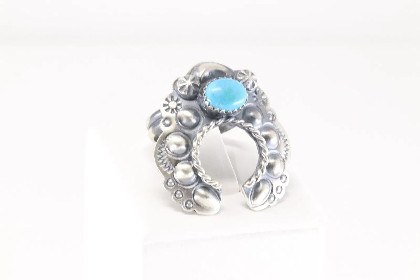 Native American Made Naja Turquoise Adjustable Ring by Yazzie