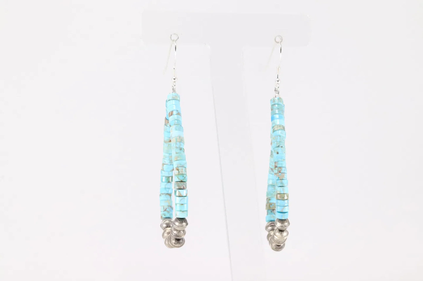 Turquoise and Beaded Hoop Earrings