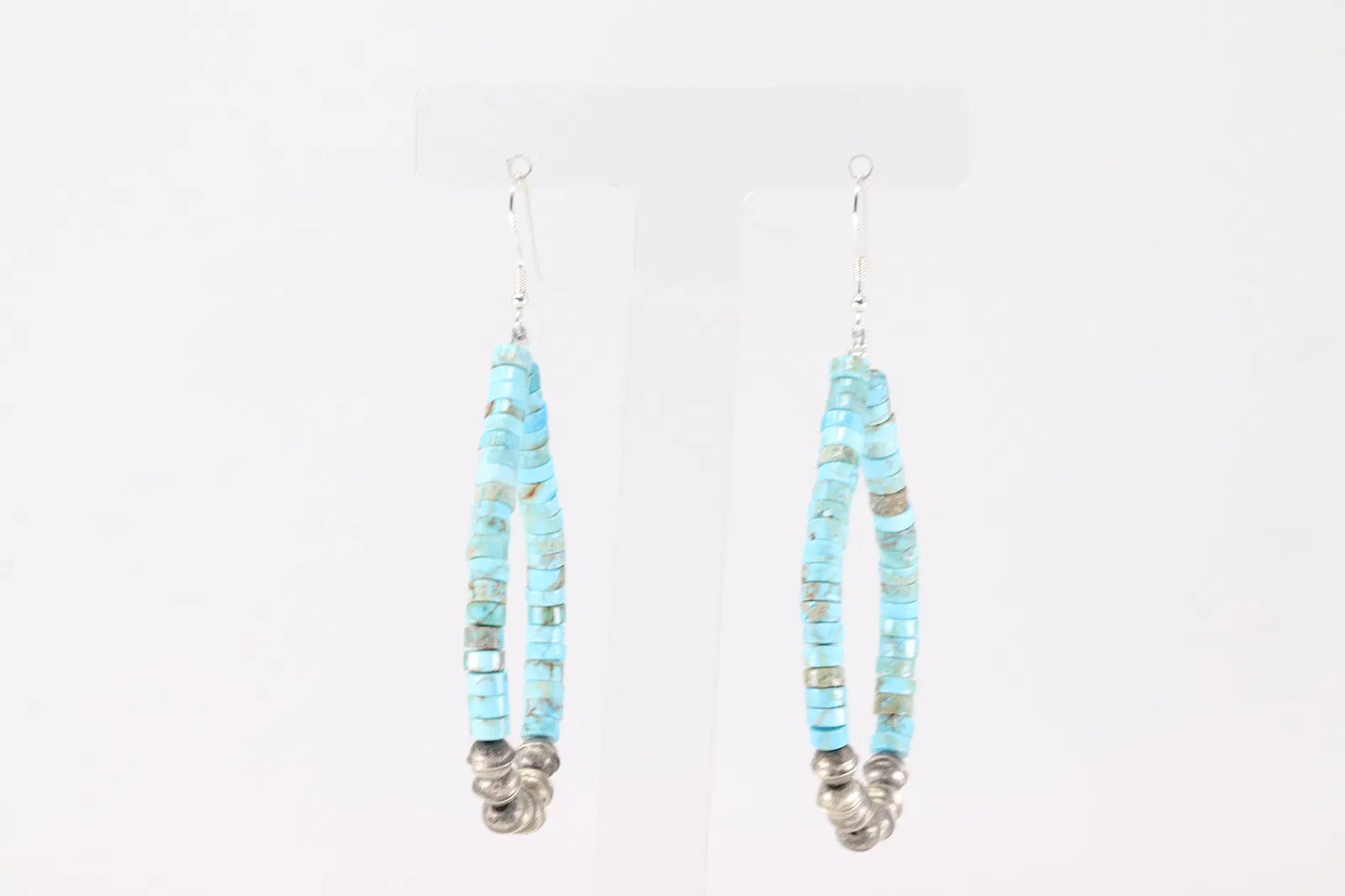Turquoise and Beaded Hoop Earrings