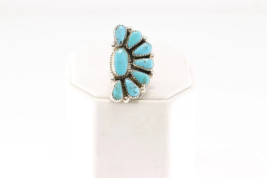 Half Cluster Geniune Turquoise Adjustable Native made by Alicia Wilson