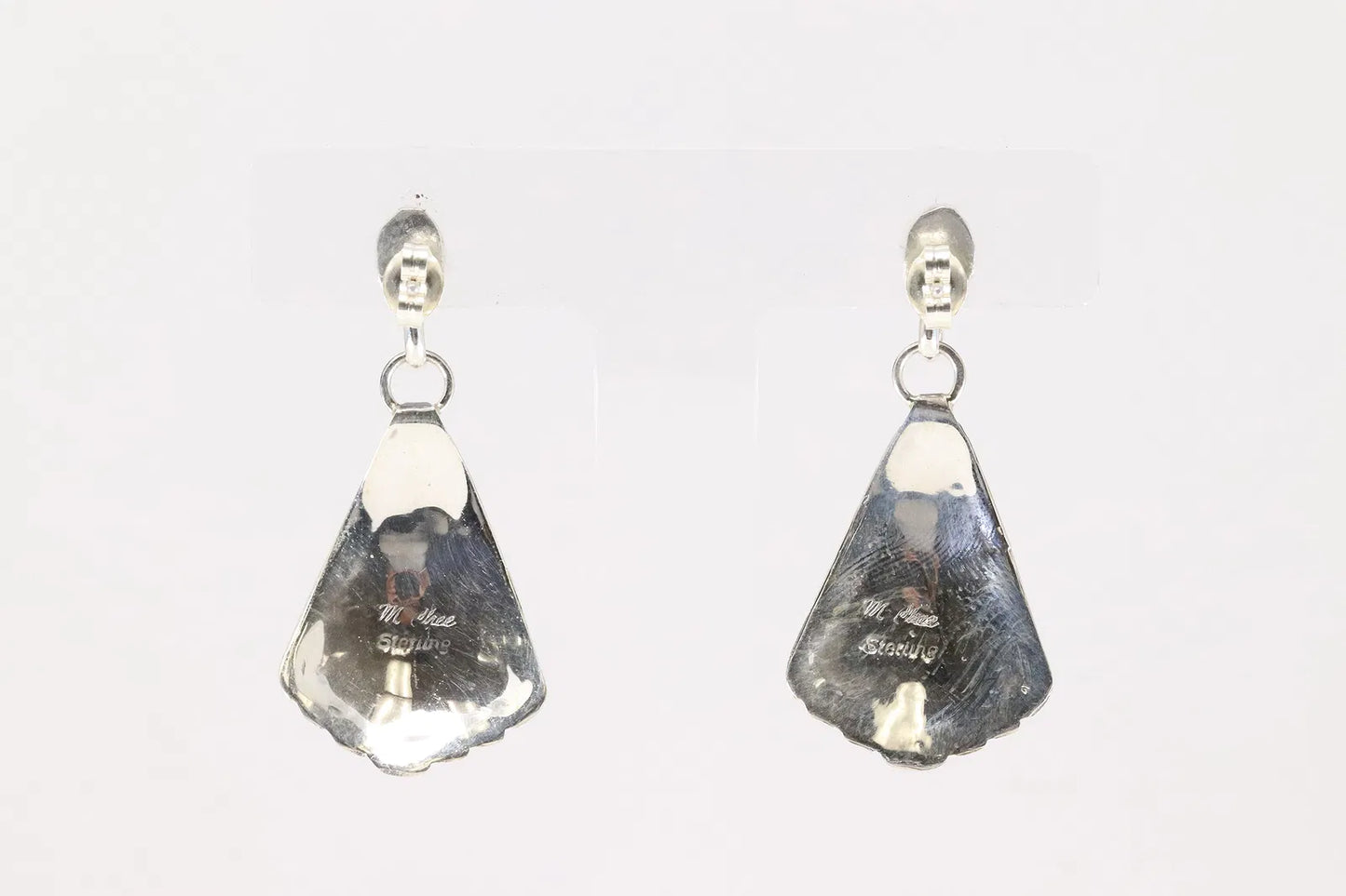 Gorgeous Post Drop Kingman Turquoise Earrings by Navajo Artist Melvin Chee
