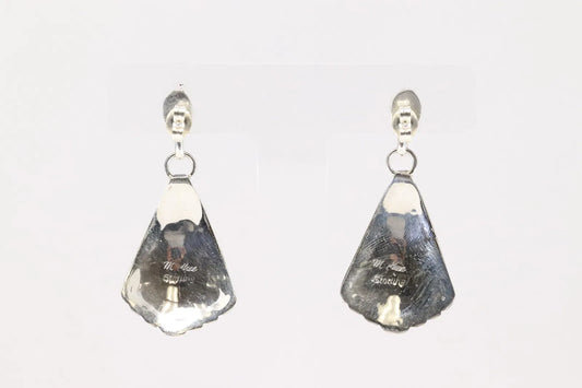 Gorgeous Post Drop Kingman Turquoise Earrings by Navajo Artist Melvin Chee