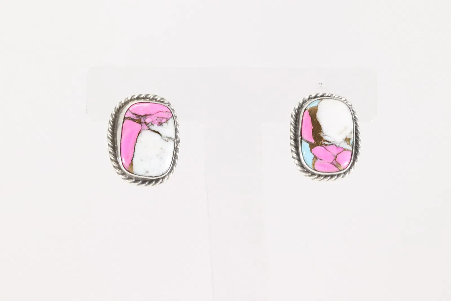 Cotton Candy  Earrings by Navajo artist C Belone