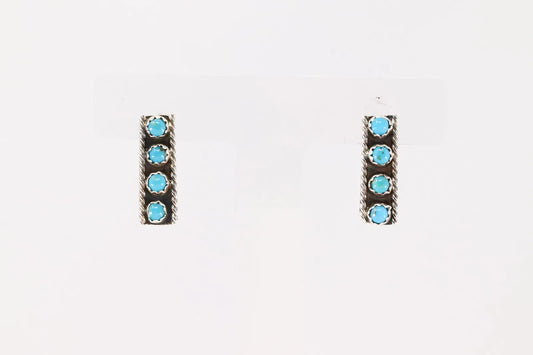 4 Stone Kingman Native American Earrings