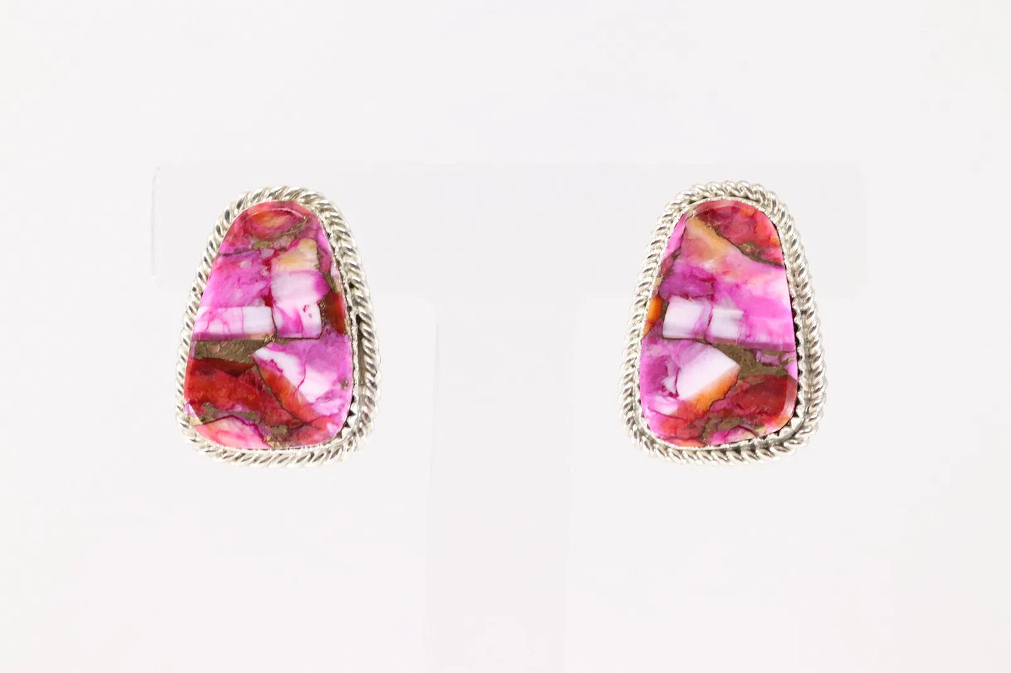Rose Dahlia Post Earrings by Navajo Artist Gabby Jim