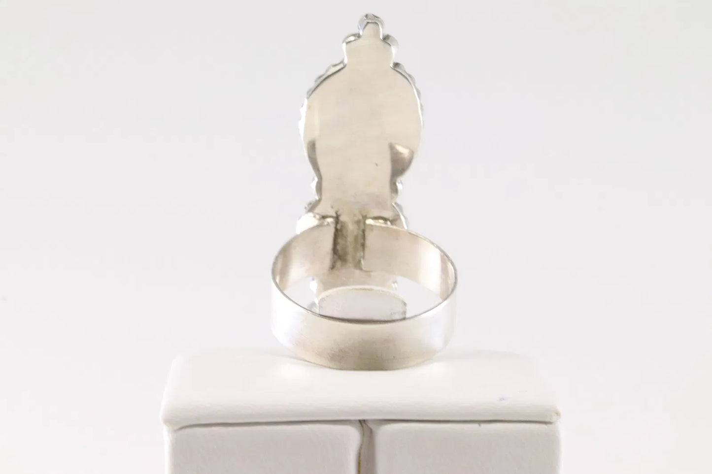 Native American Navajo Sterling Silver Sonora Gold 3 Stone Ring