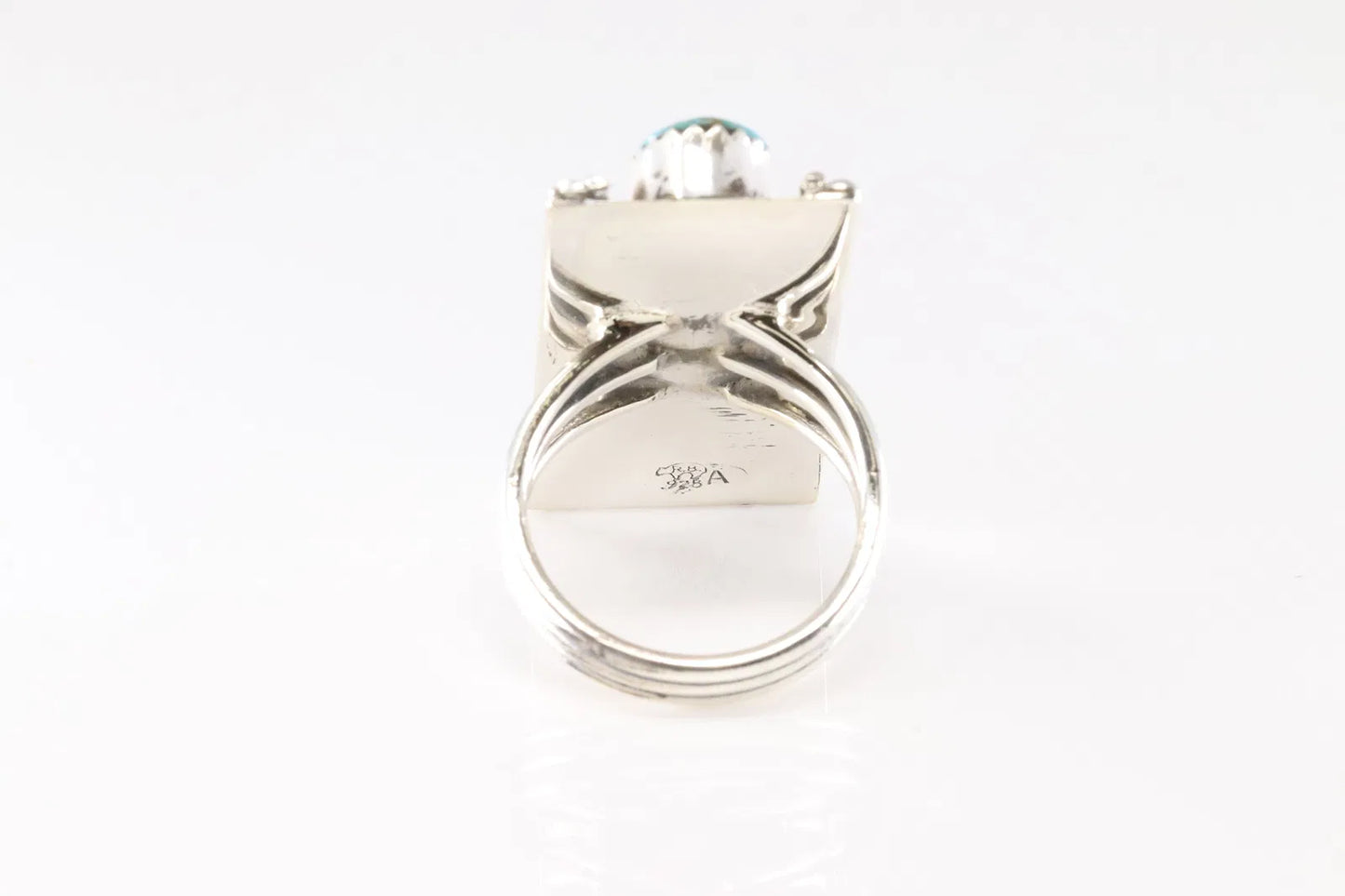 Three stone turquoise ring by Arlene Lewis
