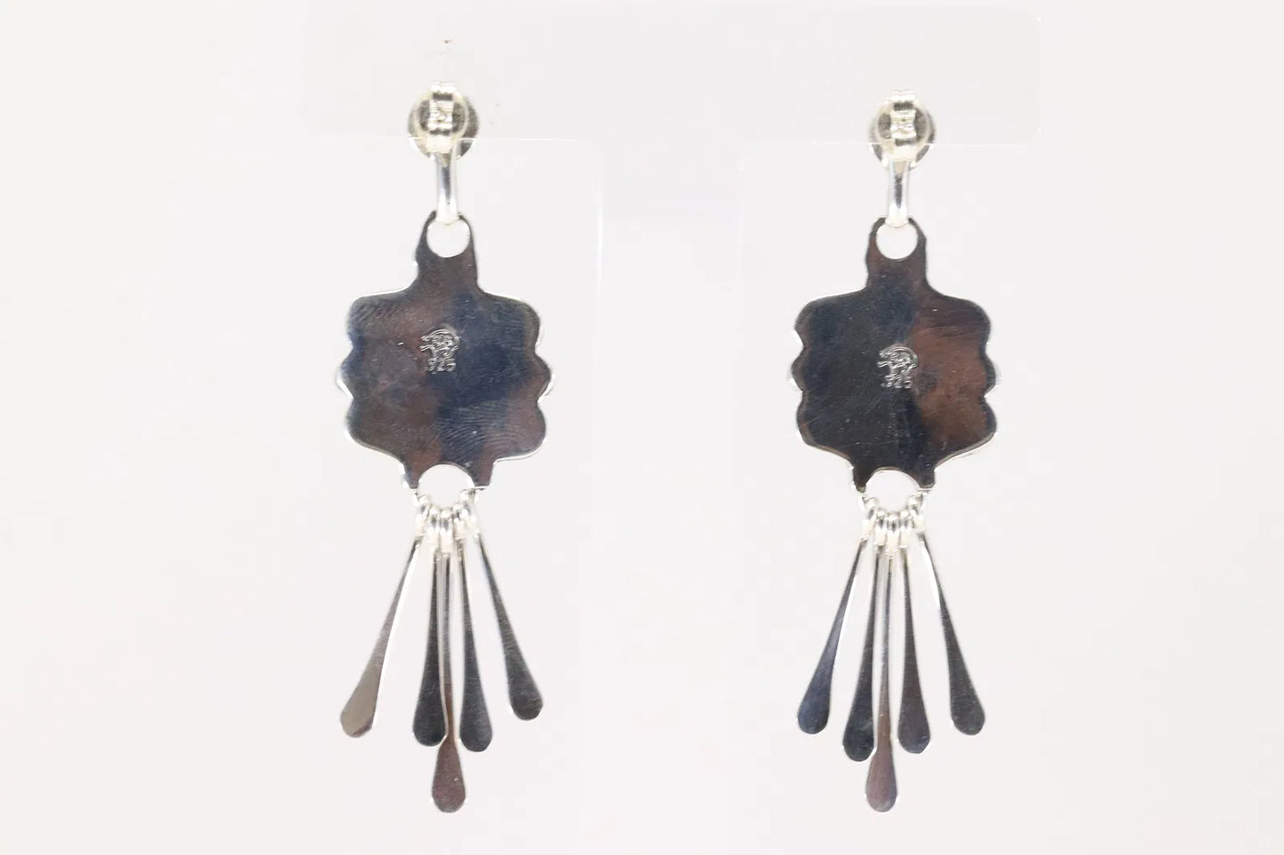 Square Kingman Turquoise with Concho Post Earrings by Delgarito