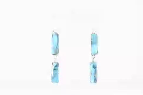 Beautiful Two Stone Turquoise Earrings by Tsosie