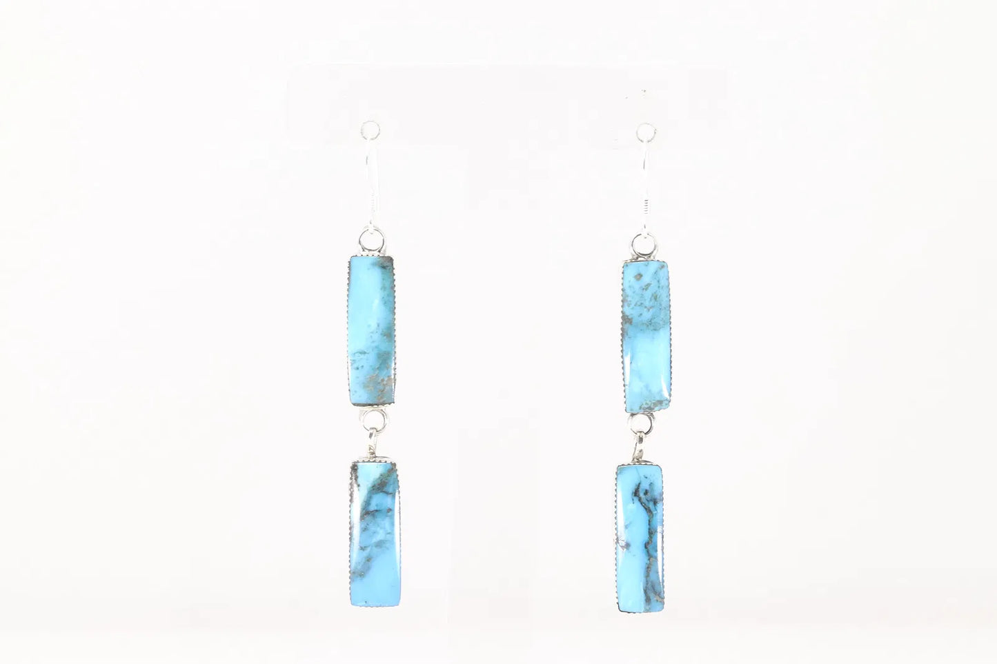 Beautiful Two Stone Turquoise Earrings by Tsosie