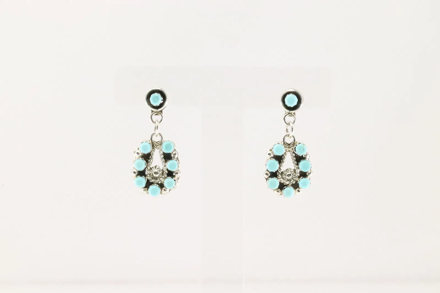 Native American Zuni Sterling and Turquoise Earrings by Lynette Laate