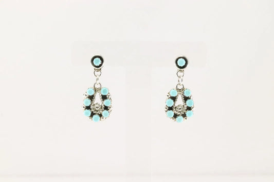 Native American Zuni Sterling and Turquoise Earrings by Lynette Laate