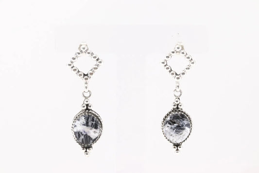 White Buffalo Dangle Earrings