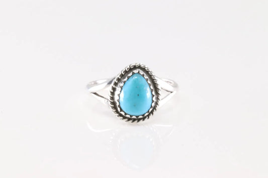 Turquoise Tear drop Ring by Judy Largo size 6