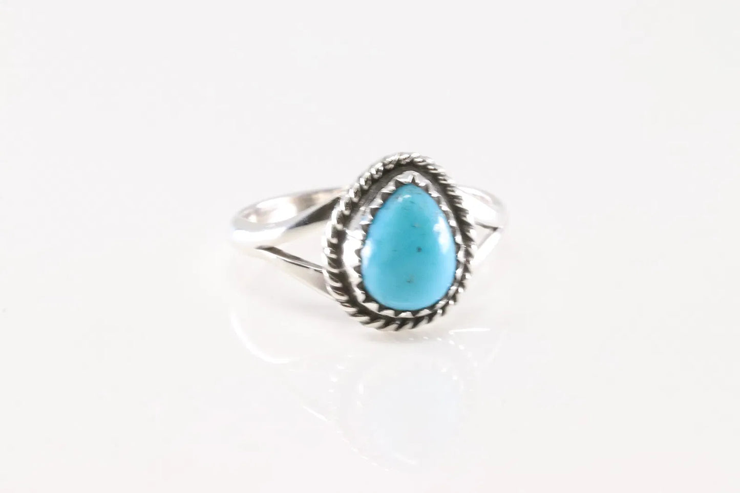 Turquoise Tear drop Ring by Judy Largo size 6