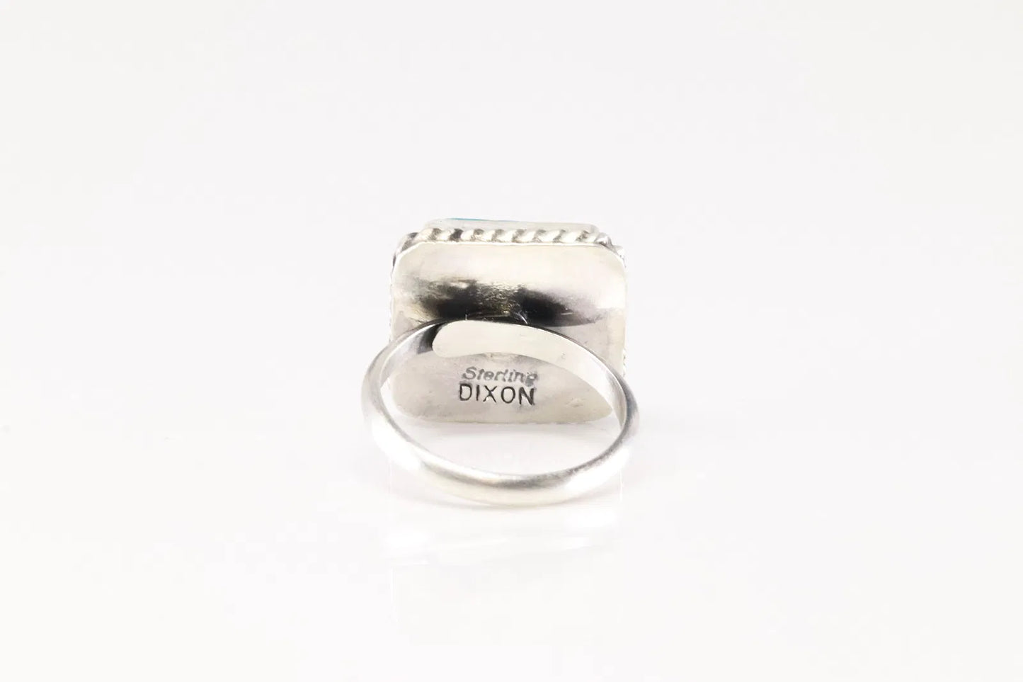Johnny Dixon square adjustable turquoise ring
