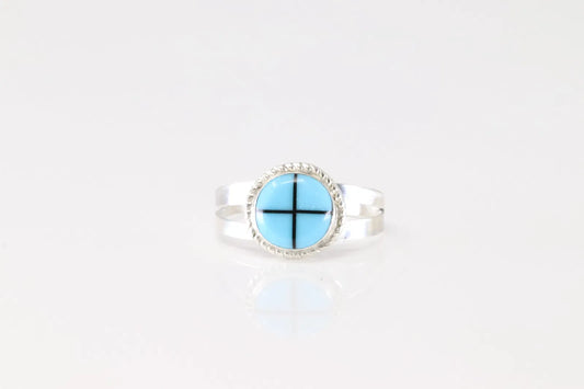 Zuni and Onyx Inlay Ring size 7.5