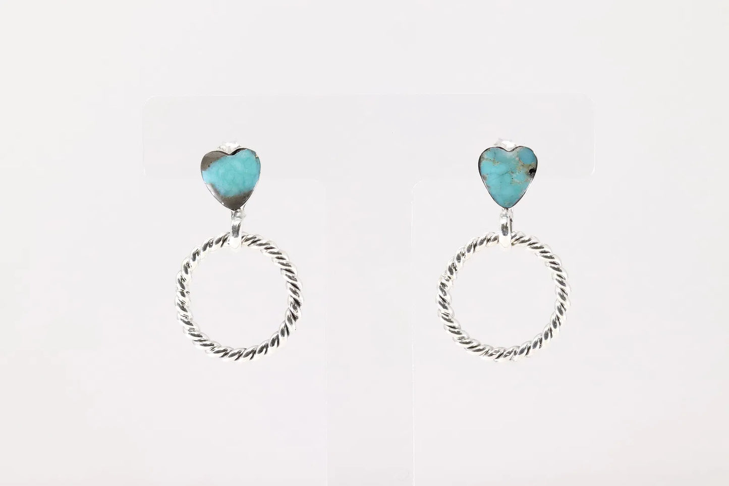 Native Made Heart And Hoop Post Earrings by Annette Martinez