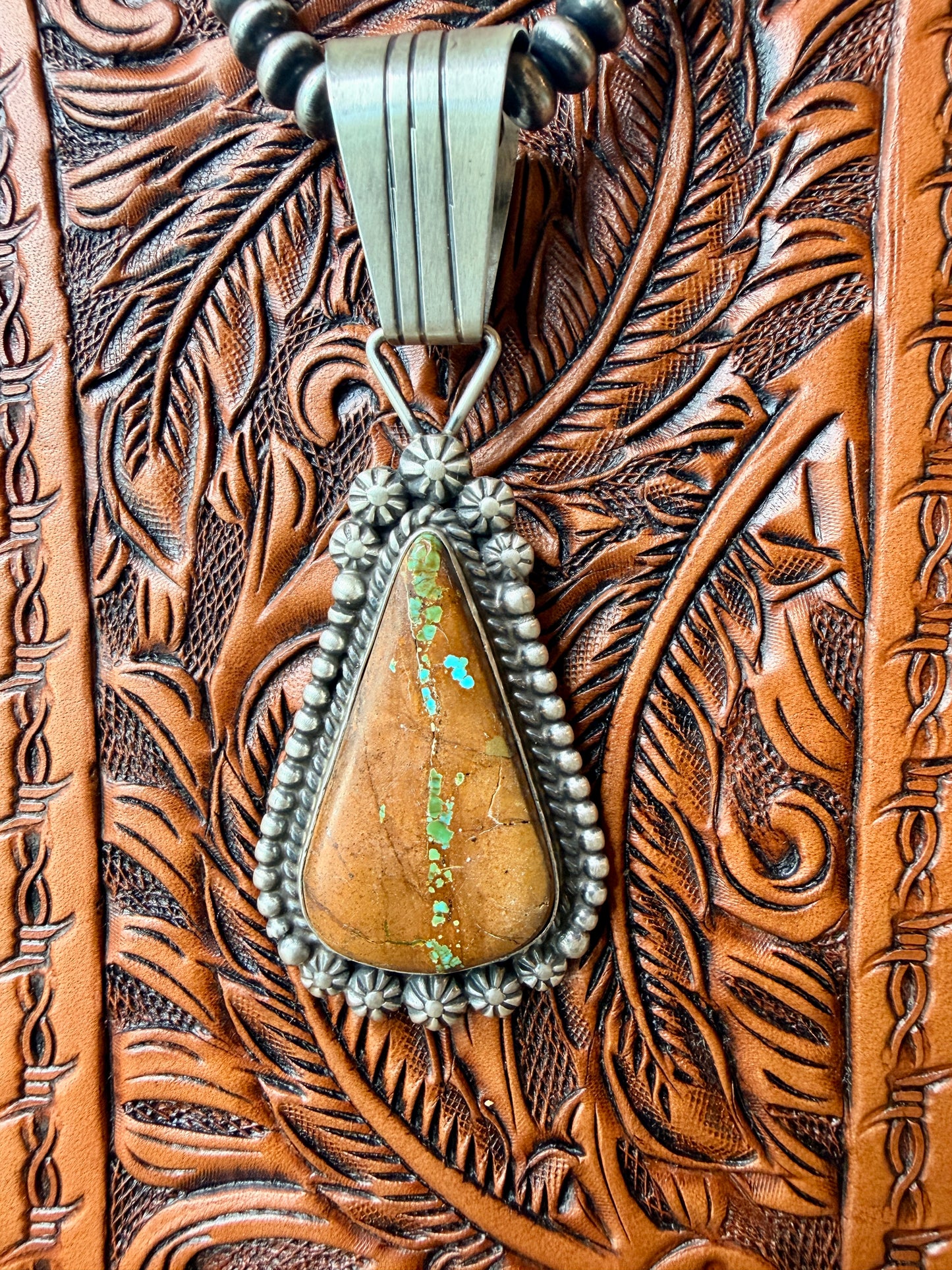 Alfred Martinez Ribbon Royston Turquoise & Sterling Silver Pendant