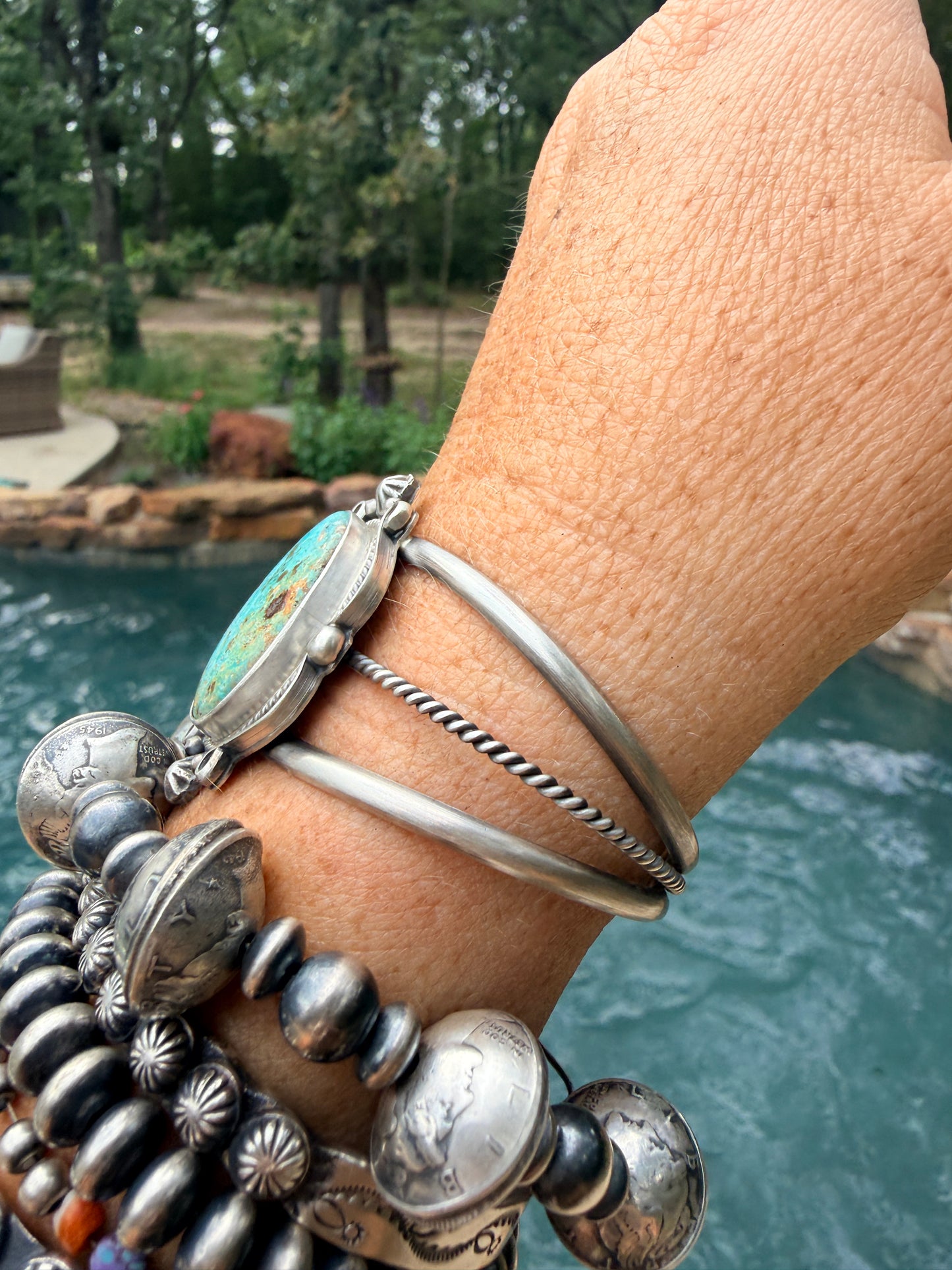 Large Native Made Turquoise Cuff
