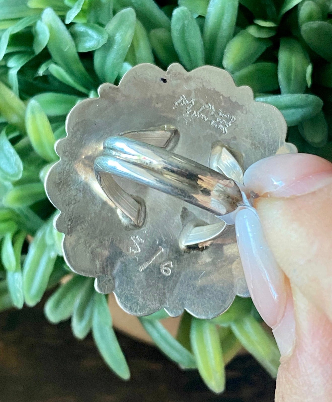 Eunis Wilson Coral & Sterling Silver Cluster Ring Size 7.25
