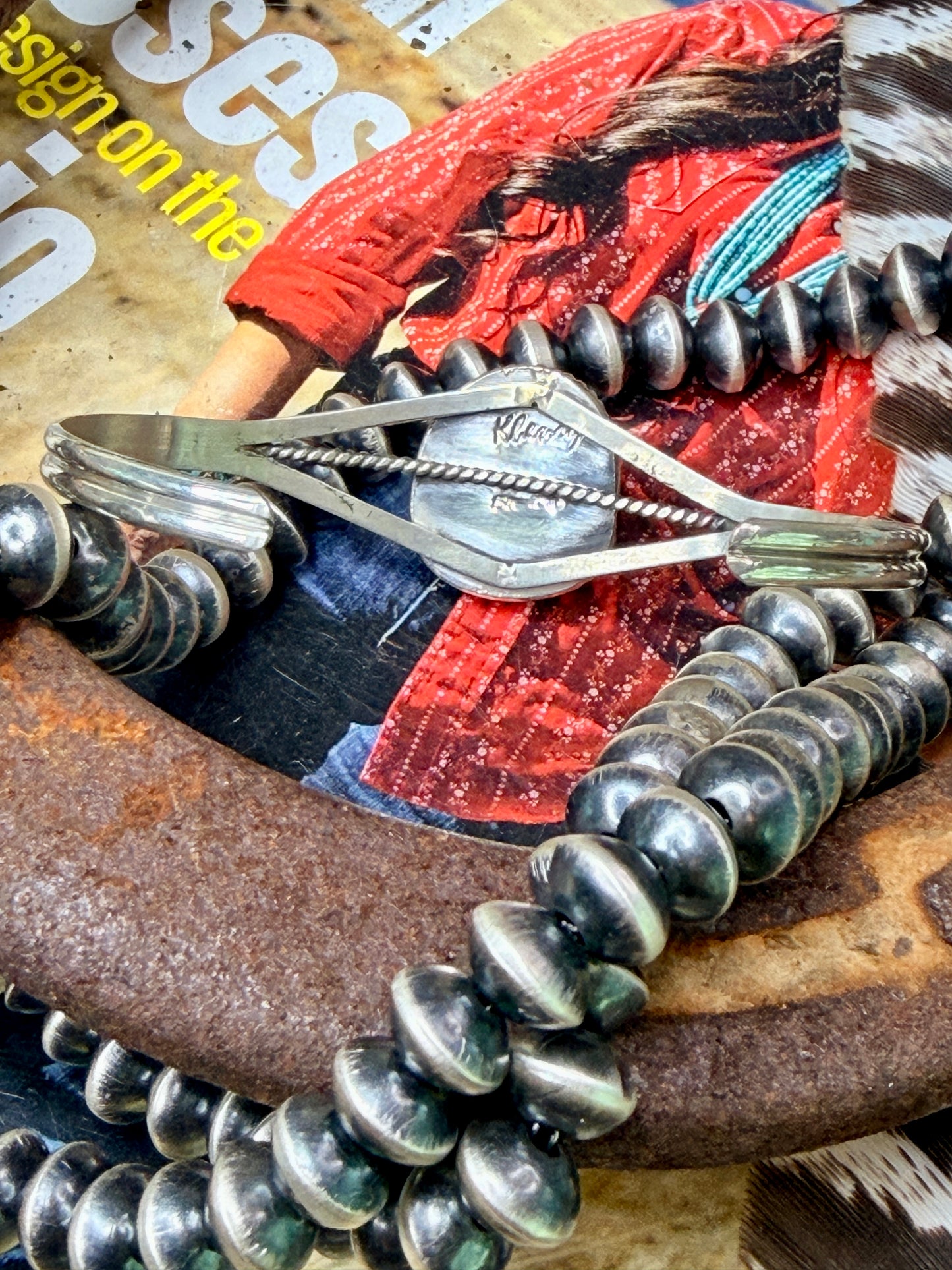 Navajo Hand Made Carico Lake Cuff by Keith Henry