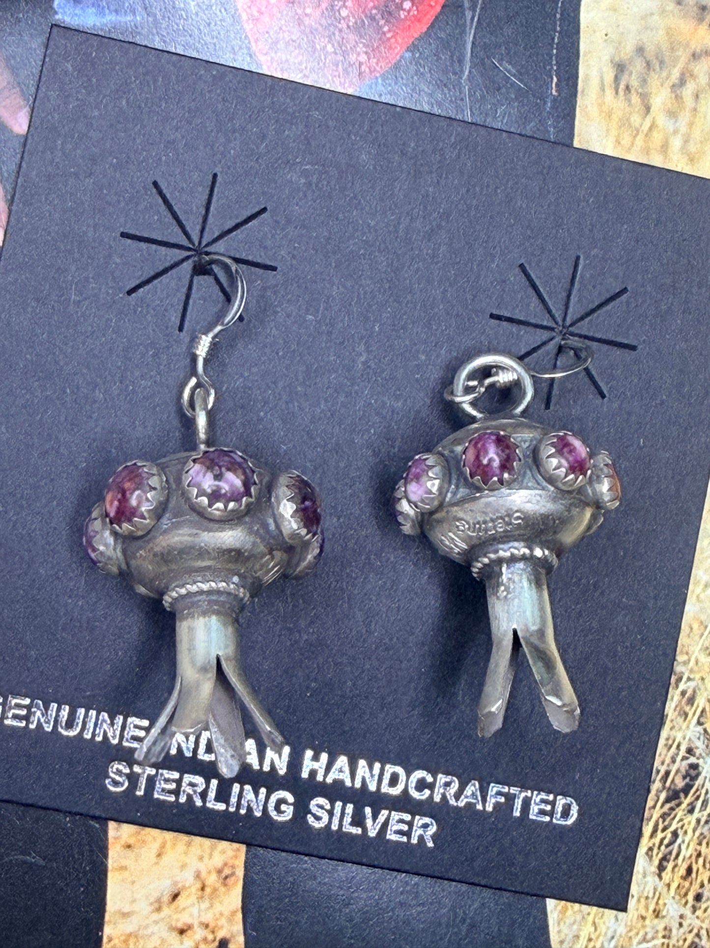 Monica Smith Purple Spiny Blossom Earrings