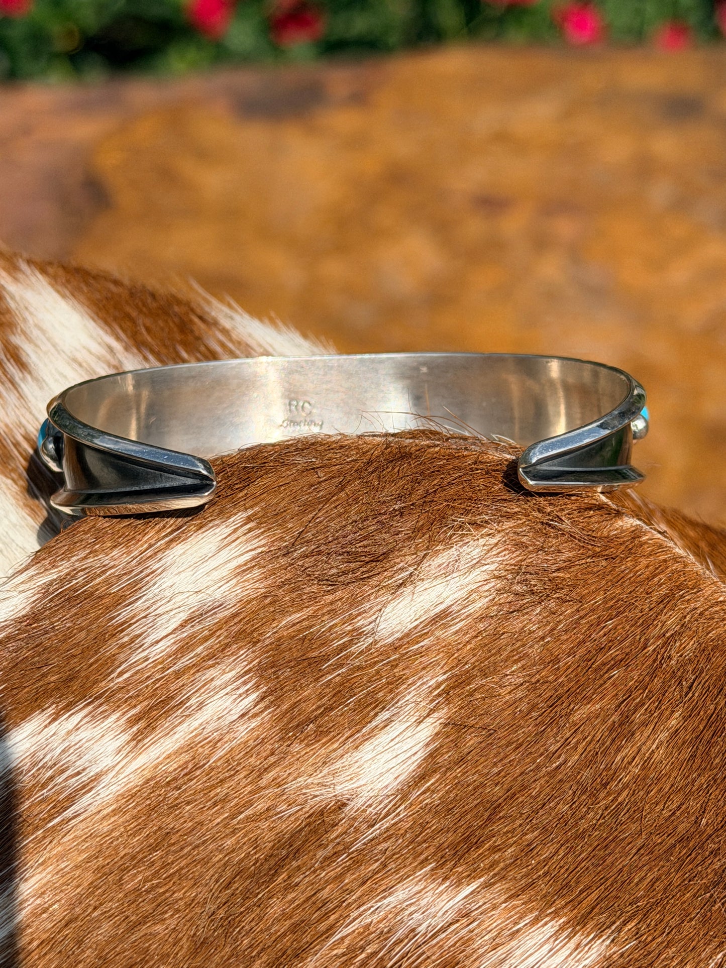 Native Made Kingman Turquoise Cuff by Reed Charley