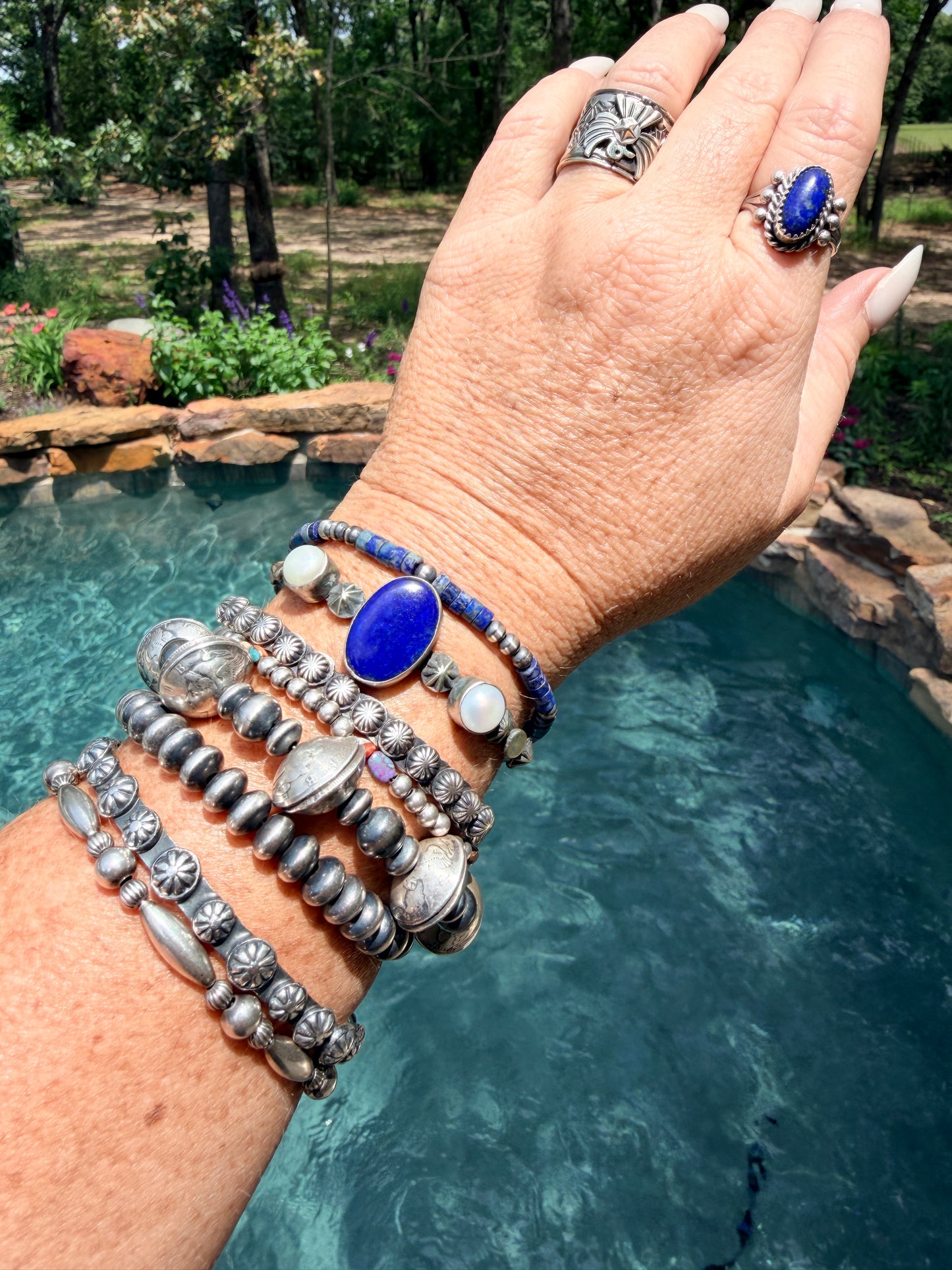 Authentic Chimeny Butte Lapis and Mother of Pearl Cuff