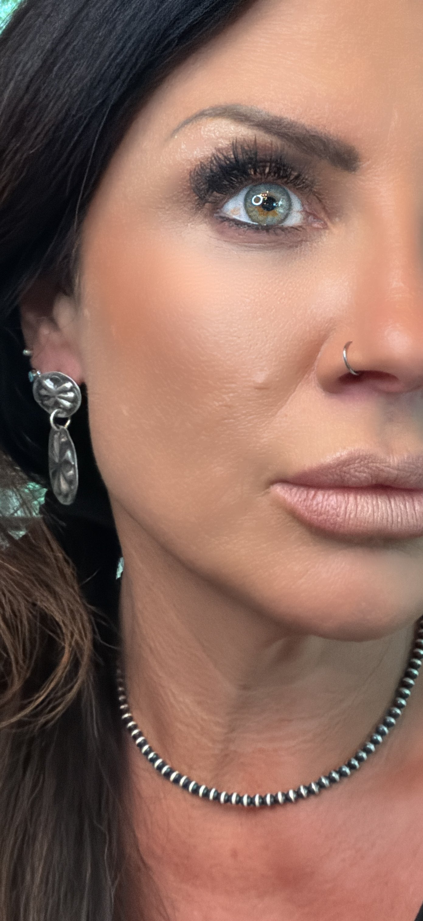 Sterling Silver Concho Dangle Earrings
