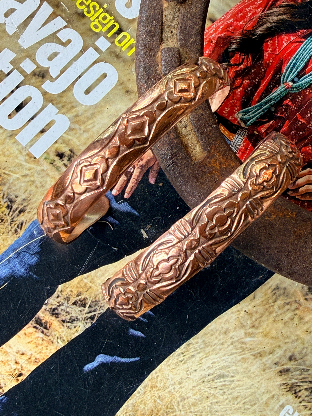 Navajo Handmade Copper Cuff by Tahe