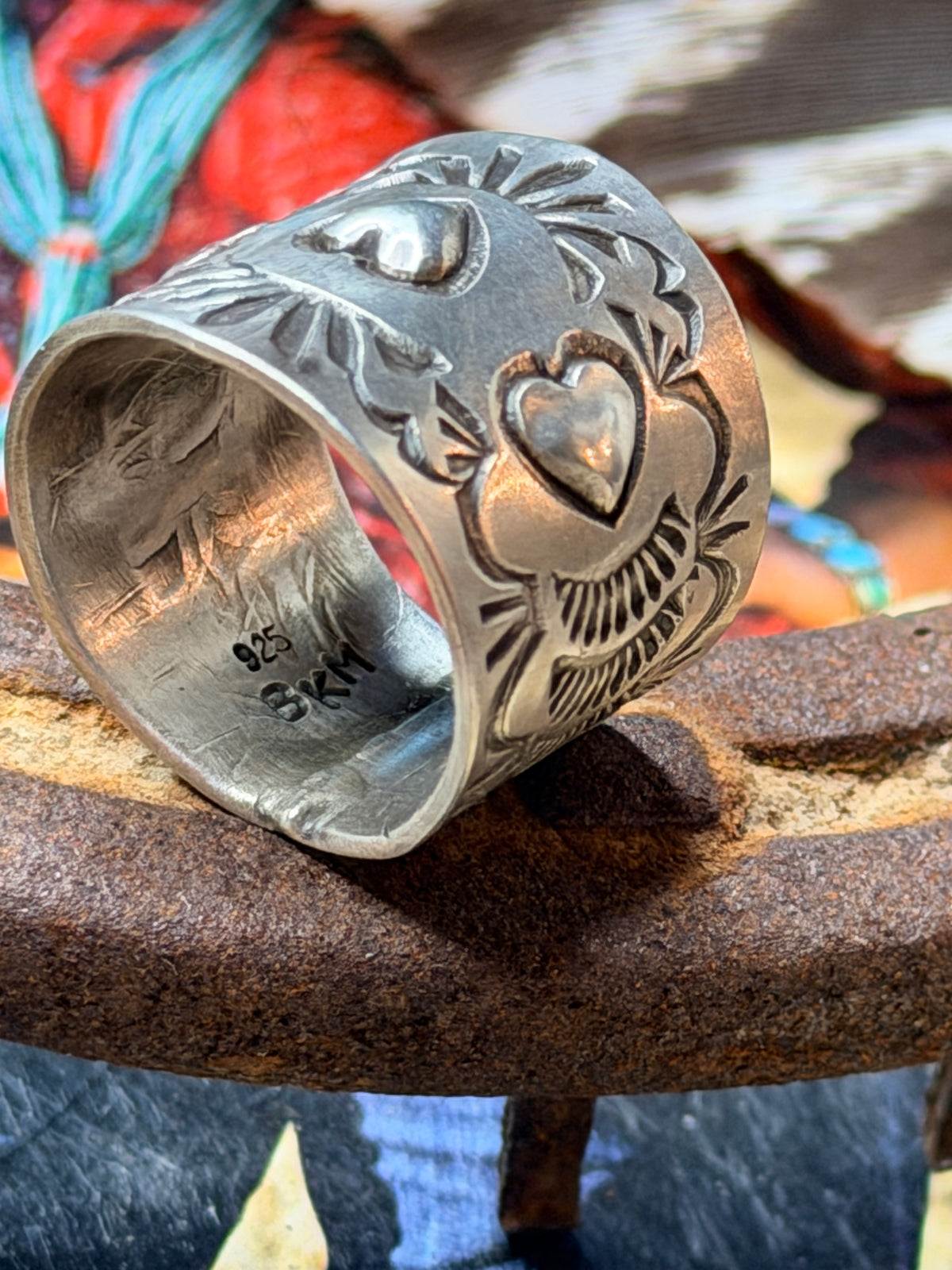Pillow Heart stamped Ring by Bree Mendoza, size 9.25