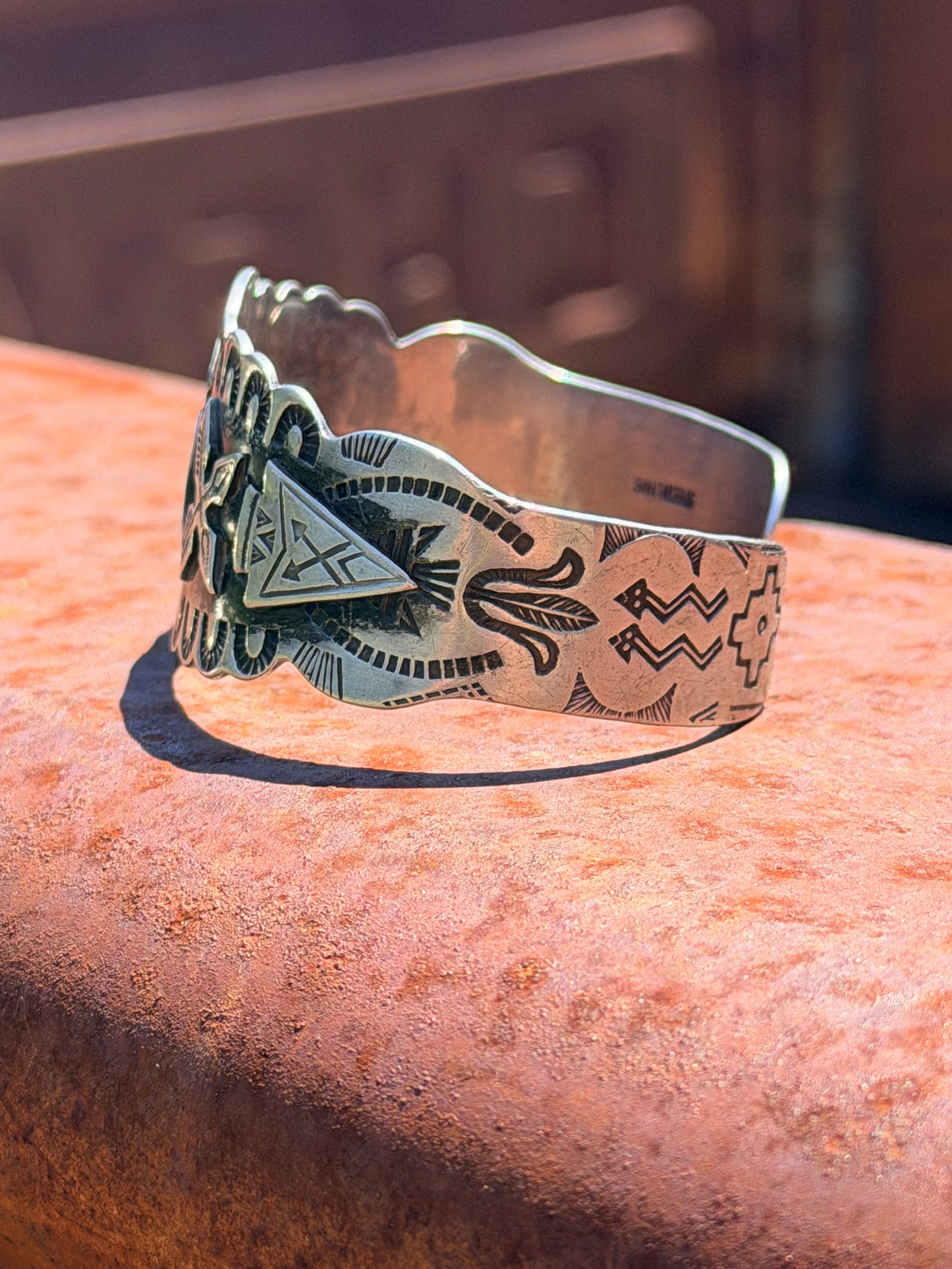 A Fred Harvey Era Vintage Navajo Silver Thunderbird Cuff