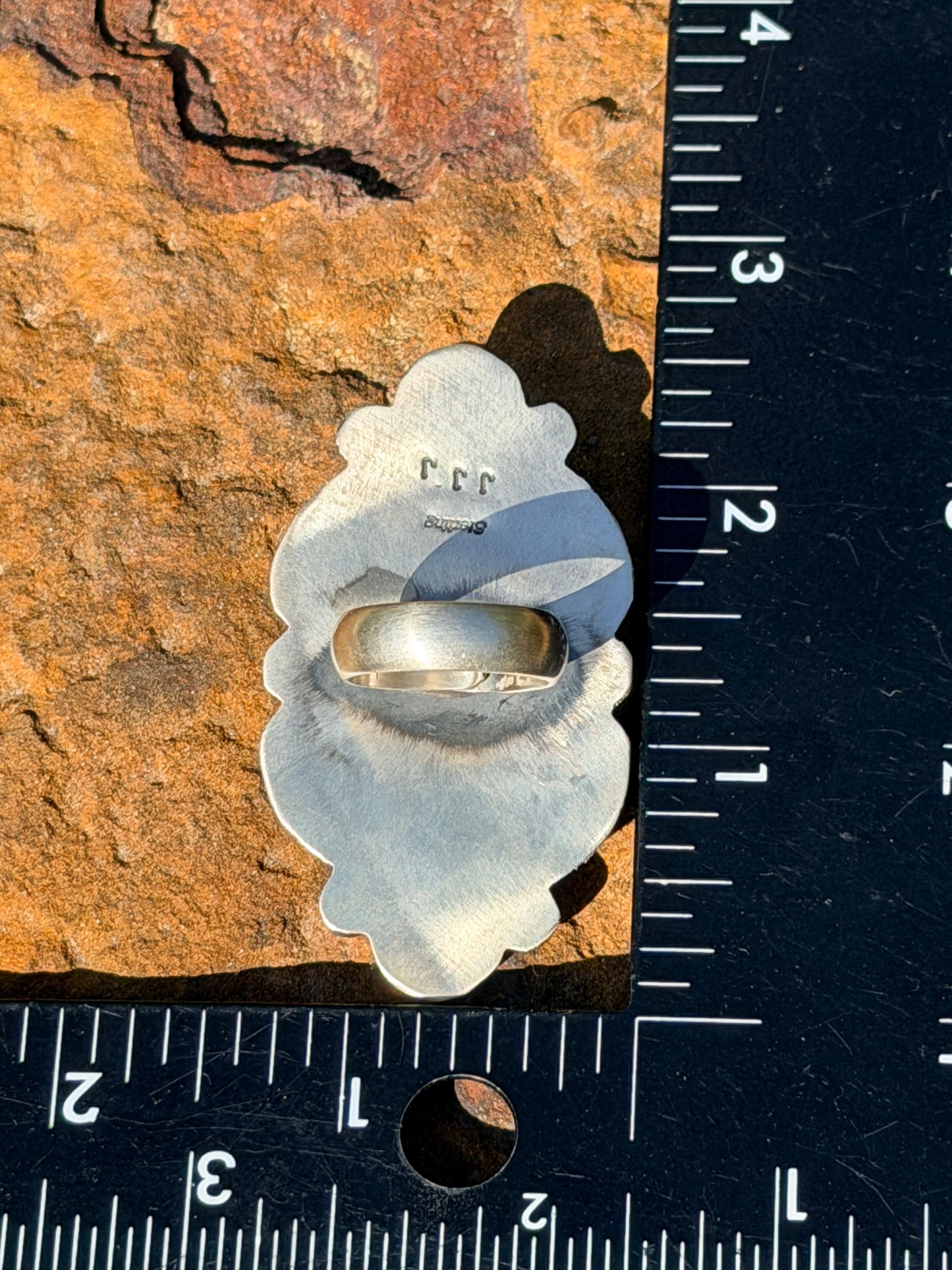 HANDCRAFTED TURQUOISE, & STERLING SILVER ADJUSTABLE RING BY JEFF JAMES JR.