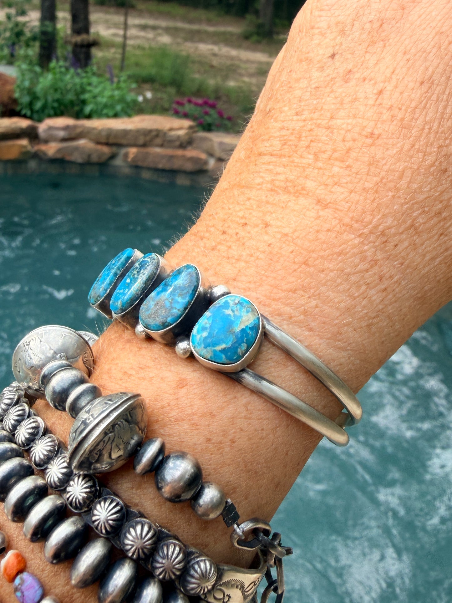 Augustine Largo Kingman Turquoise & Sterling Silver Cuff Bracelet