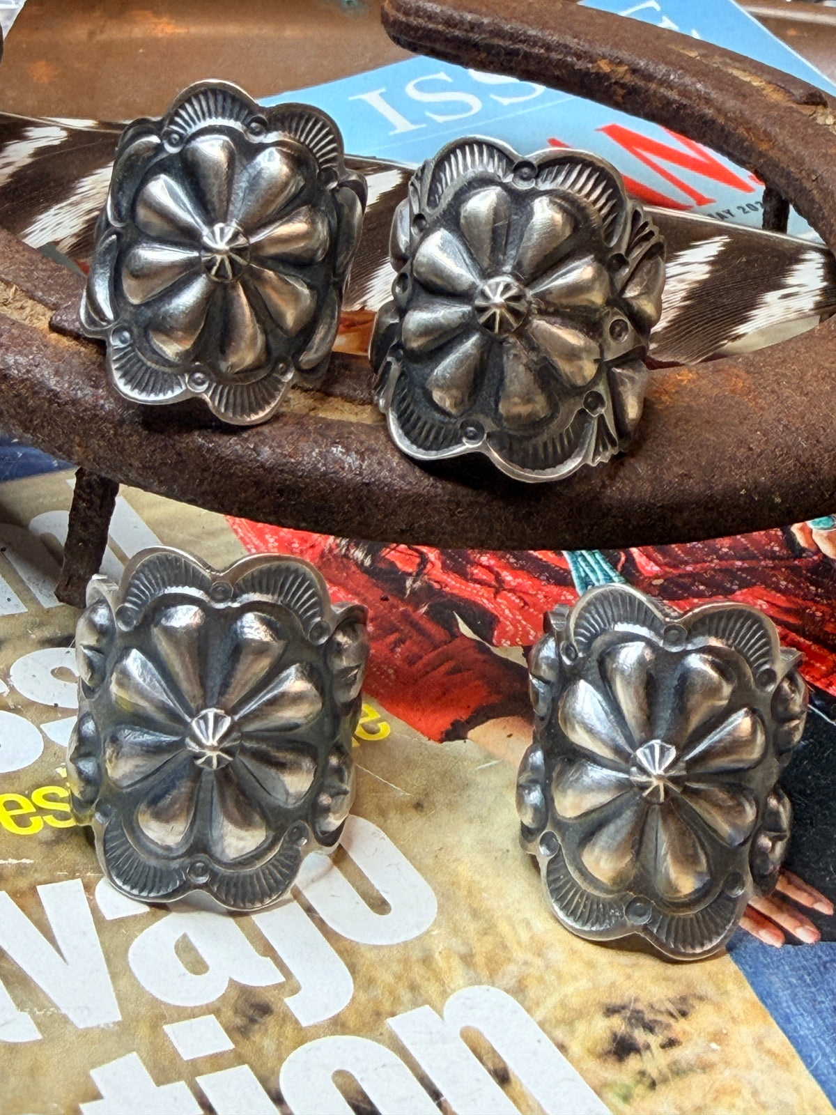 Decorative Concho Cadman Ring