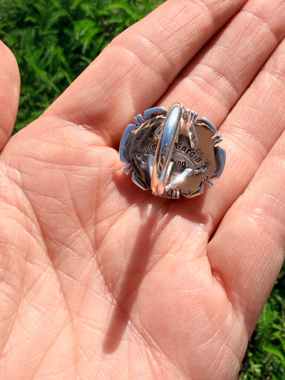 Authentic Navajo Sterling Silver Turquoise Ring By Jimmy Garcia size 6.5