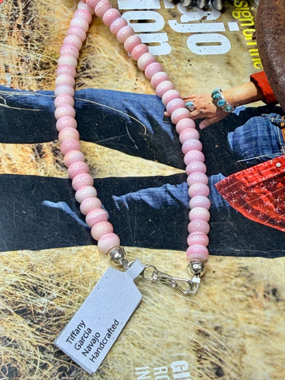 Native Made Pink Conch Necklace by Tiffany Garcia 18”