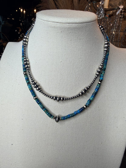 Navajo Handmade AzuriteStone Necklace 16”