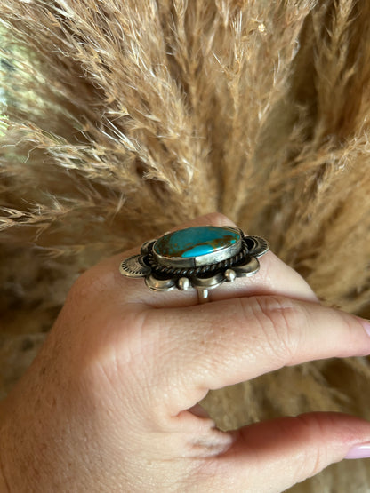 Adjustable Kingman Turquoise Ring