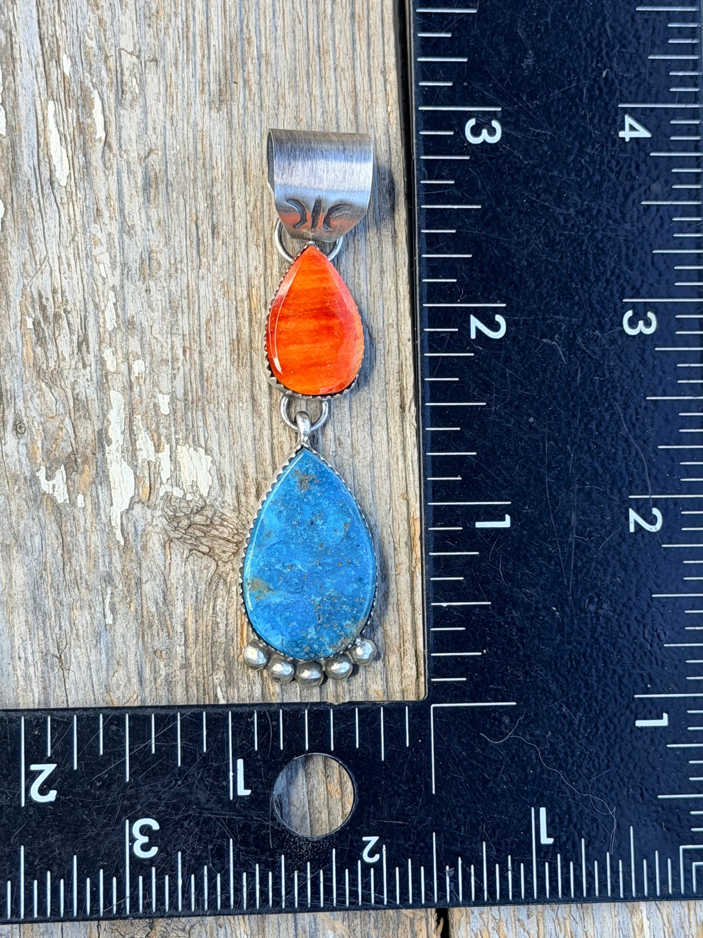 Stunning Spiny Oyster and Turquoise Native American Pendant