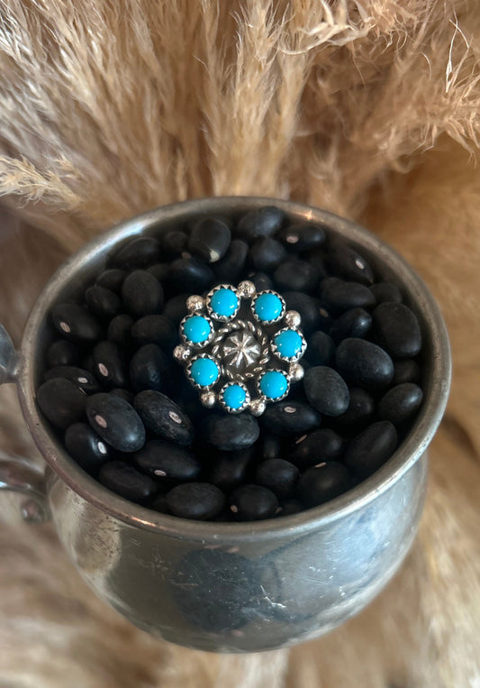 Cluster Turquoise Native Made Ring size 7.5