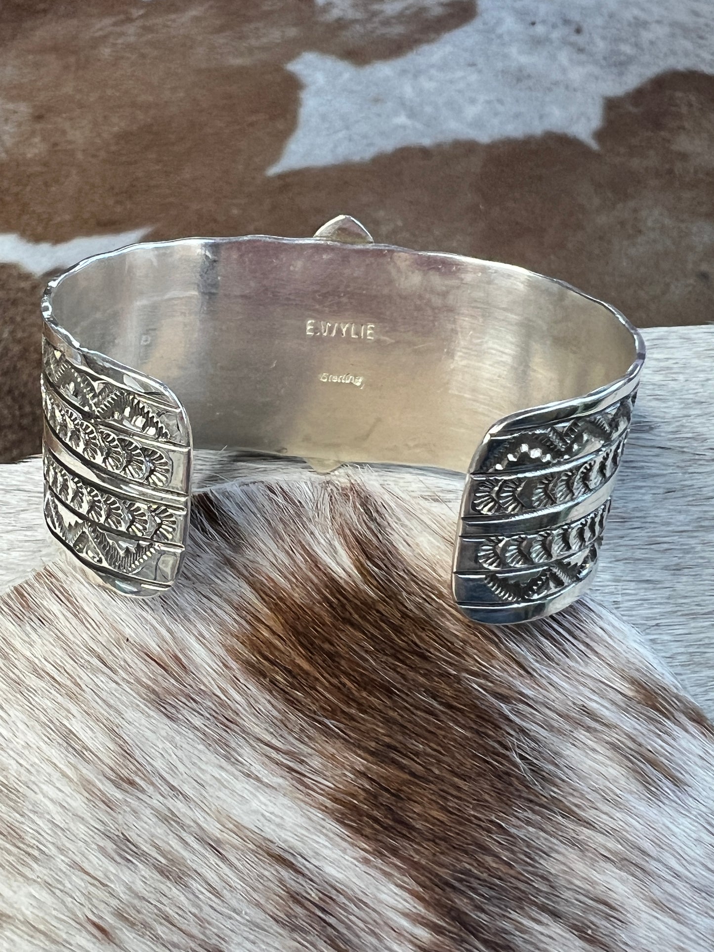 Native Madd Turquoise & Sterling Silver Cuff by Eula Wylie