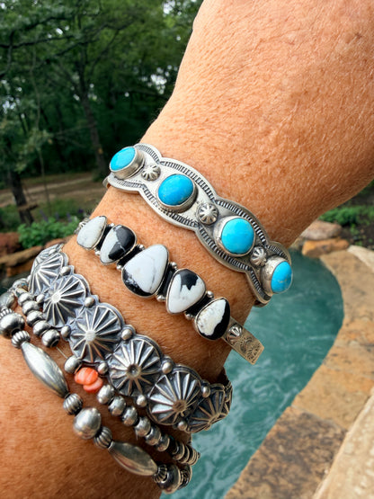 Native Made by Benson Shorty Kingman Turquoise & Sterling Silver Cuff Bracelet