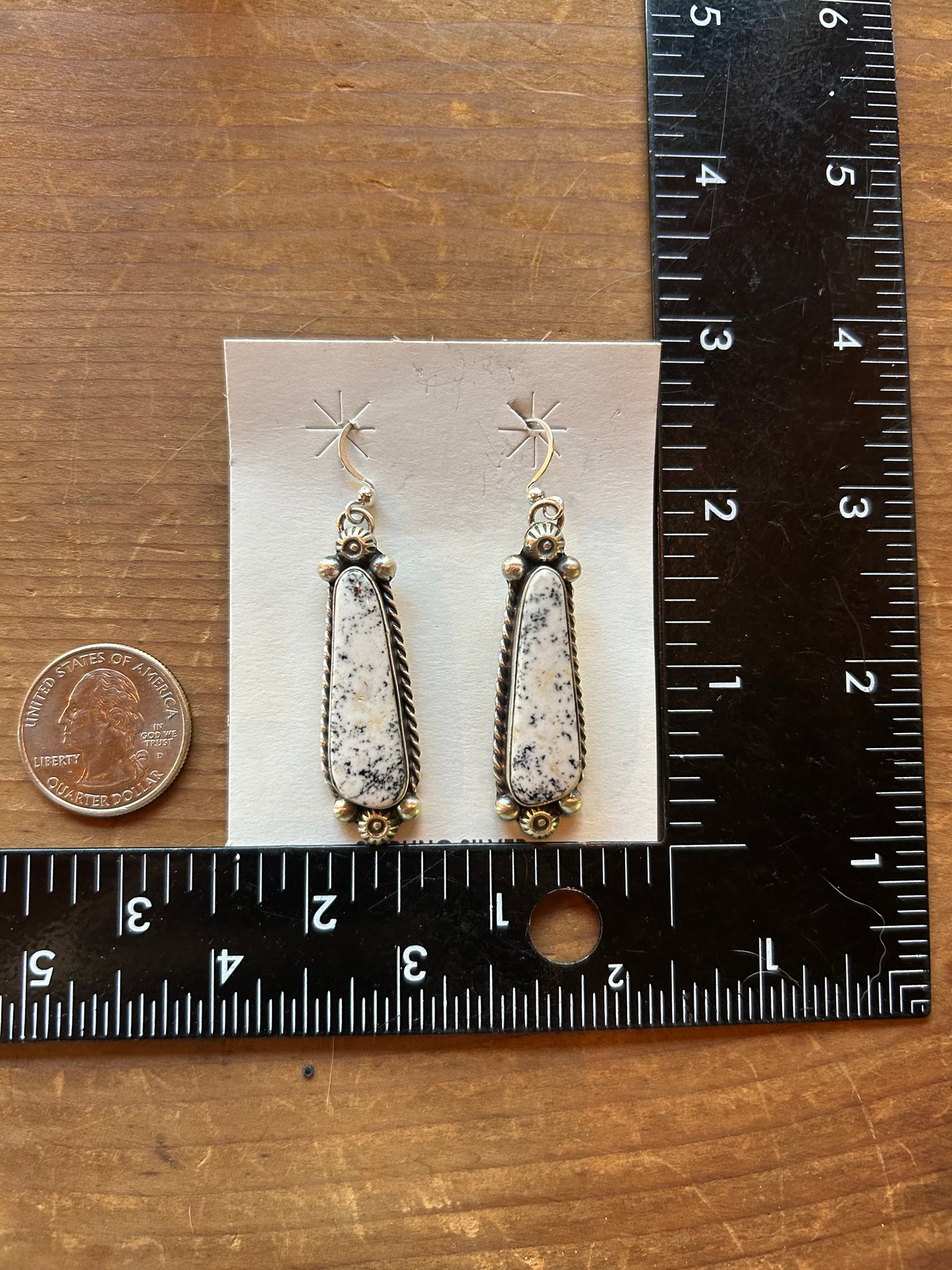 Native Made White Buffalo Earrings by Augustine Largo