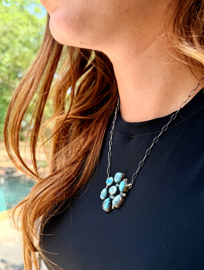 Golden Hills 7 Stone Cluster Necklace by Myra Benally
